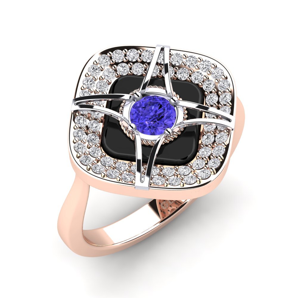 14ct Rose & White Gold Tanzanite Ring Speelman