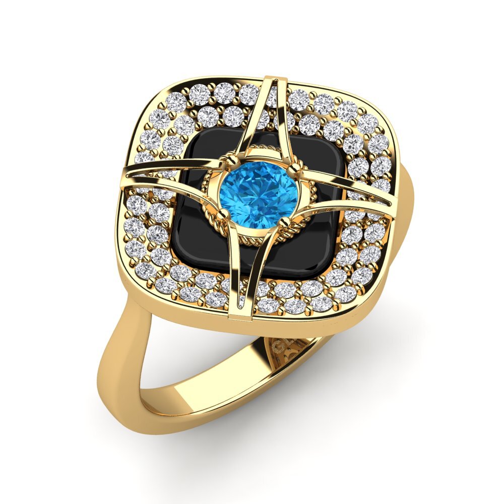 14ct Yellow Gold Blue Topaz Ring Speelman
