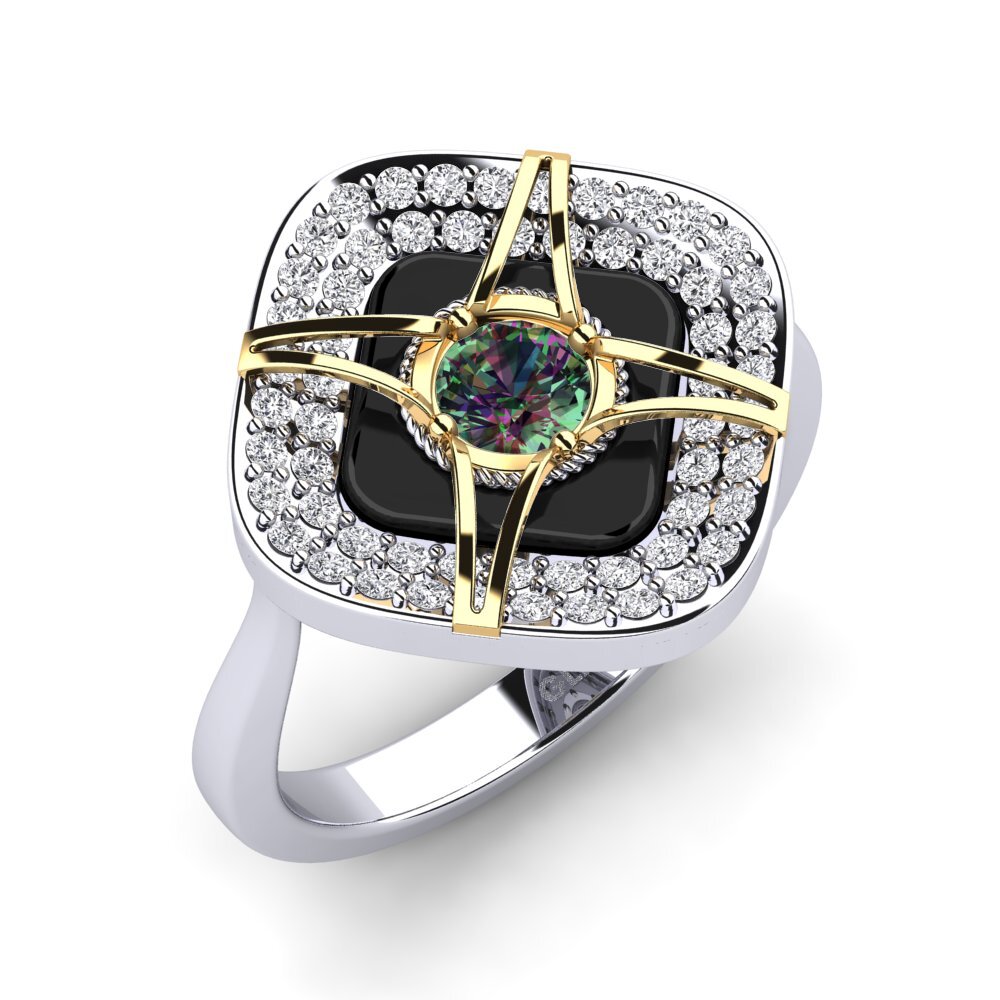 9ct White & Yellow Gold Mystic Topaz Ring Speelman