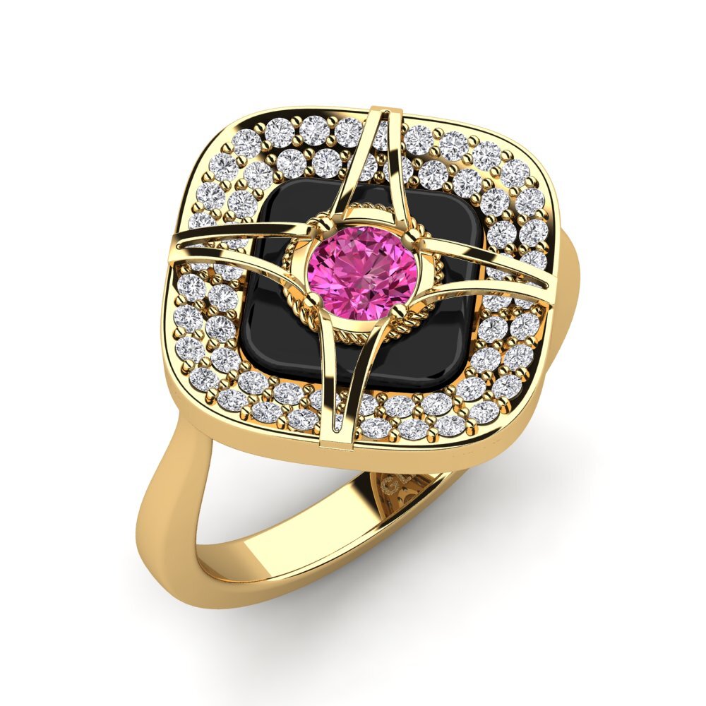 14ct Yellow Gold Pink Topaz Ring Speelman