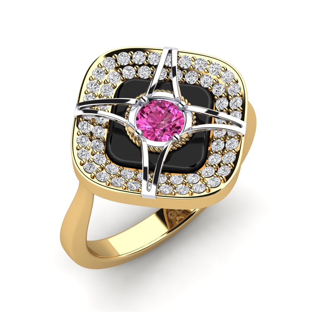 14ct Yellow & White Gold Pink Topaz Ring Speelman
