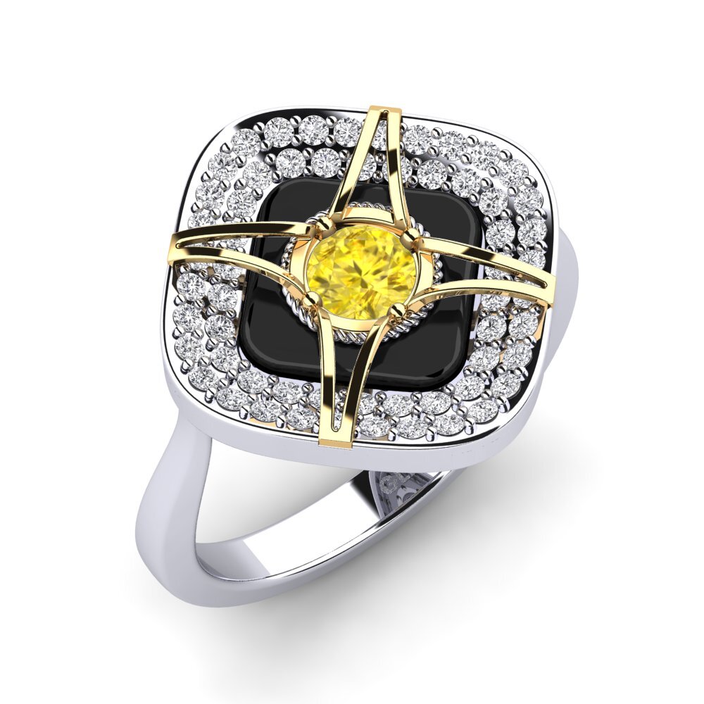 14ct White & Yellow Gold Yellow Sapphire Ring Speelman