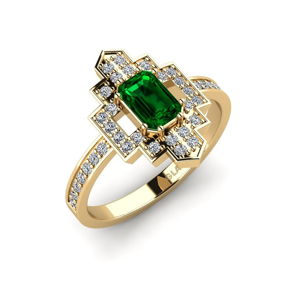 Green Zirconia Engagement Ring Spendwe