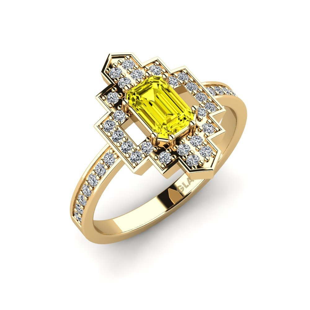 Diamante Amarillo Anillo de compromiso Spendwe