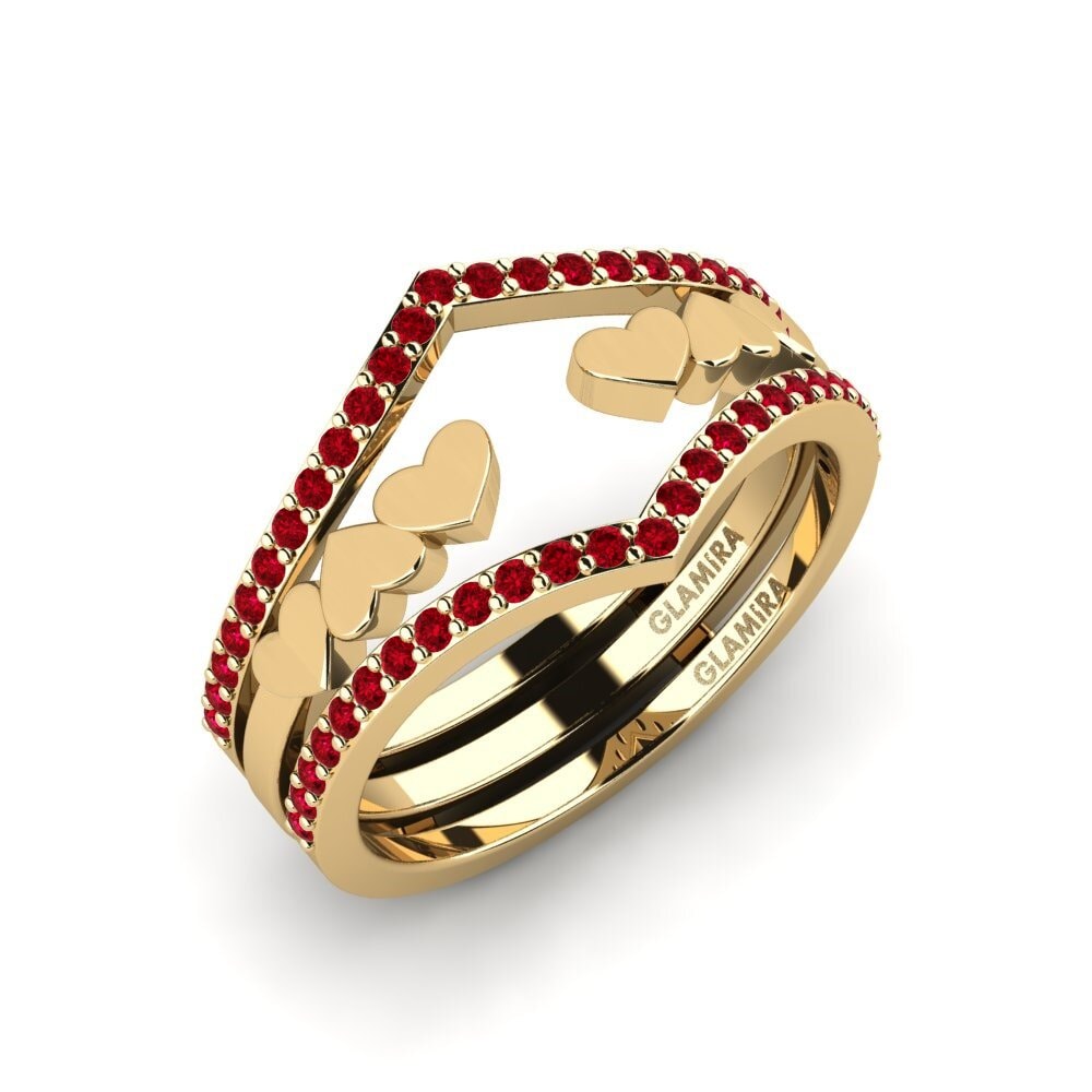 Red Zirconia Ring Spenisa - SET