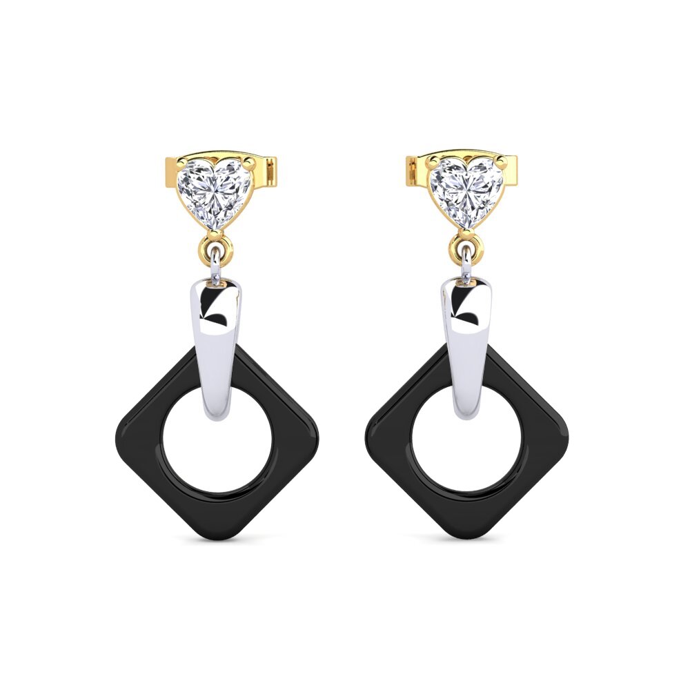 18ct Yellow & White Gold Lab Grown Diamond Women's Earring Sphealed