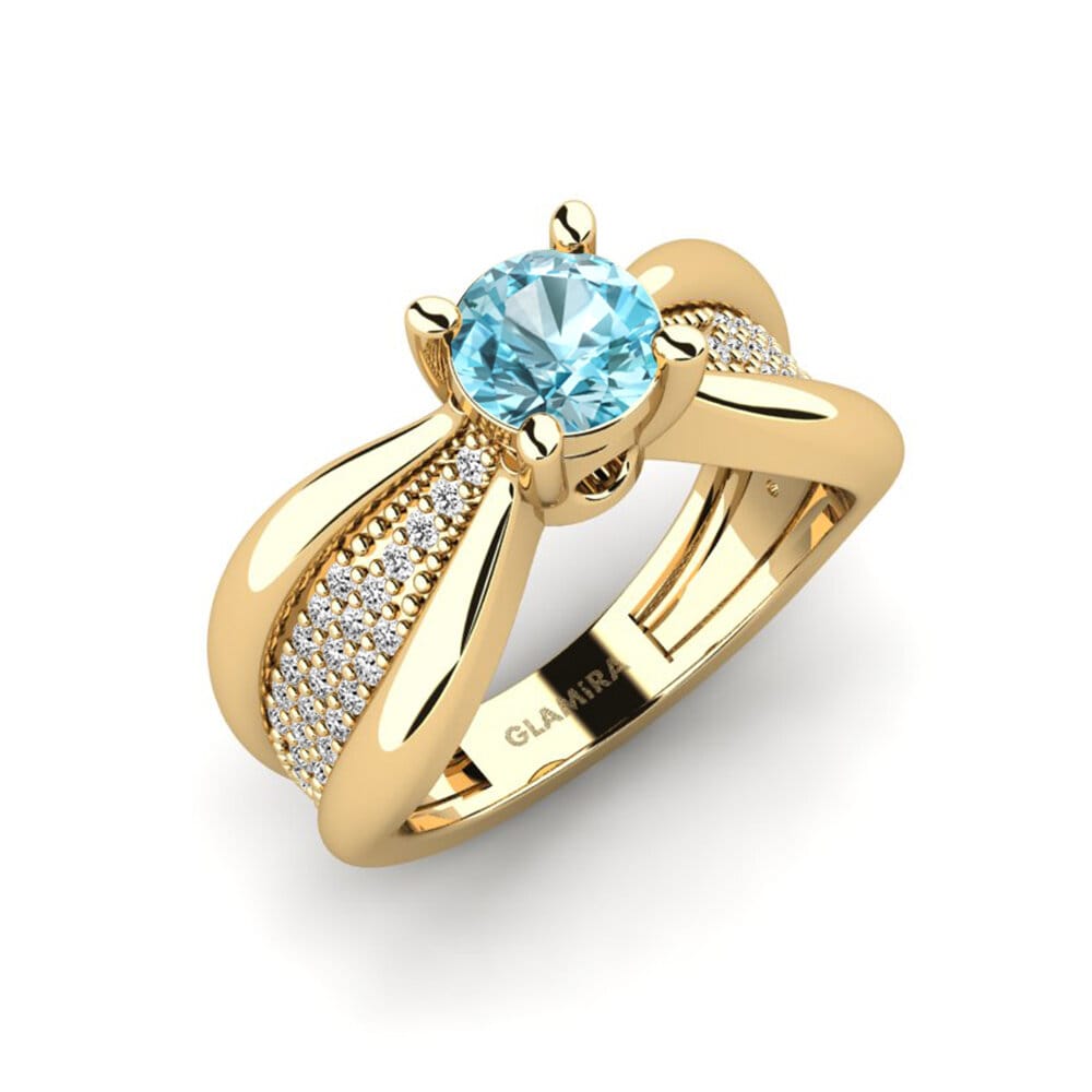 Blauer Zirkon Verlobungsring Spilv