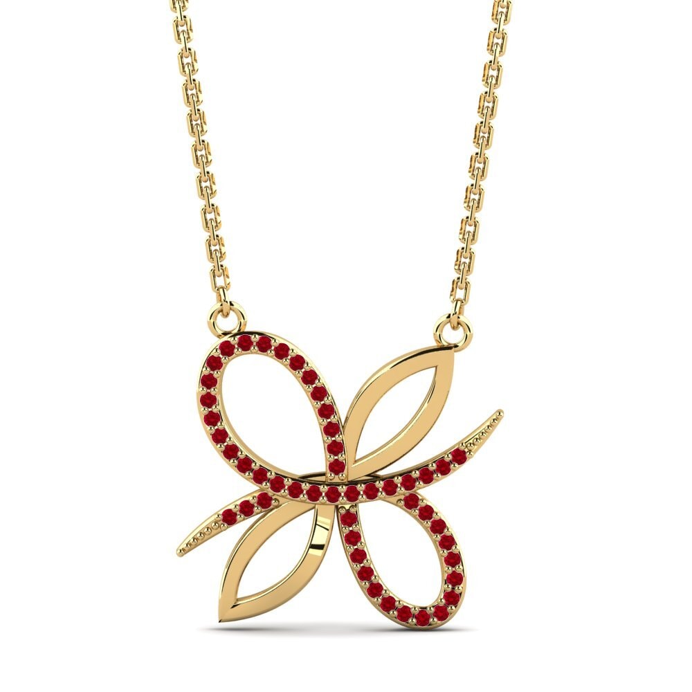 Red Zirconia Women's Necklace Spinarak