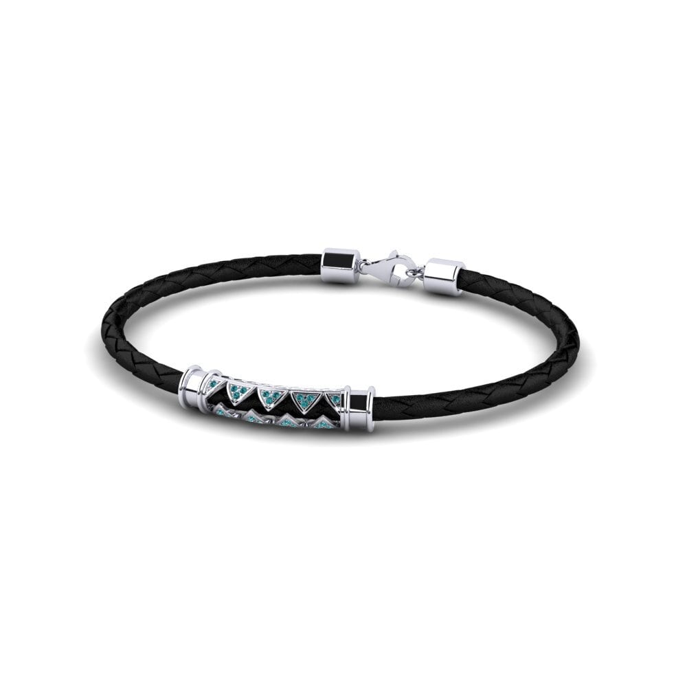 950 Palladium Blue Diamond Men's Bracelet Spinda