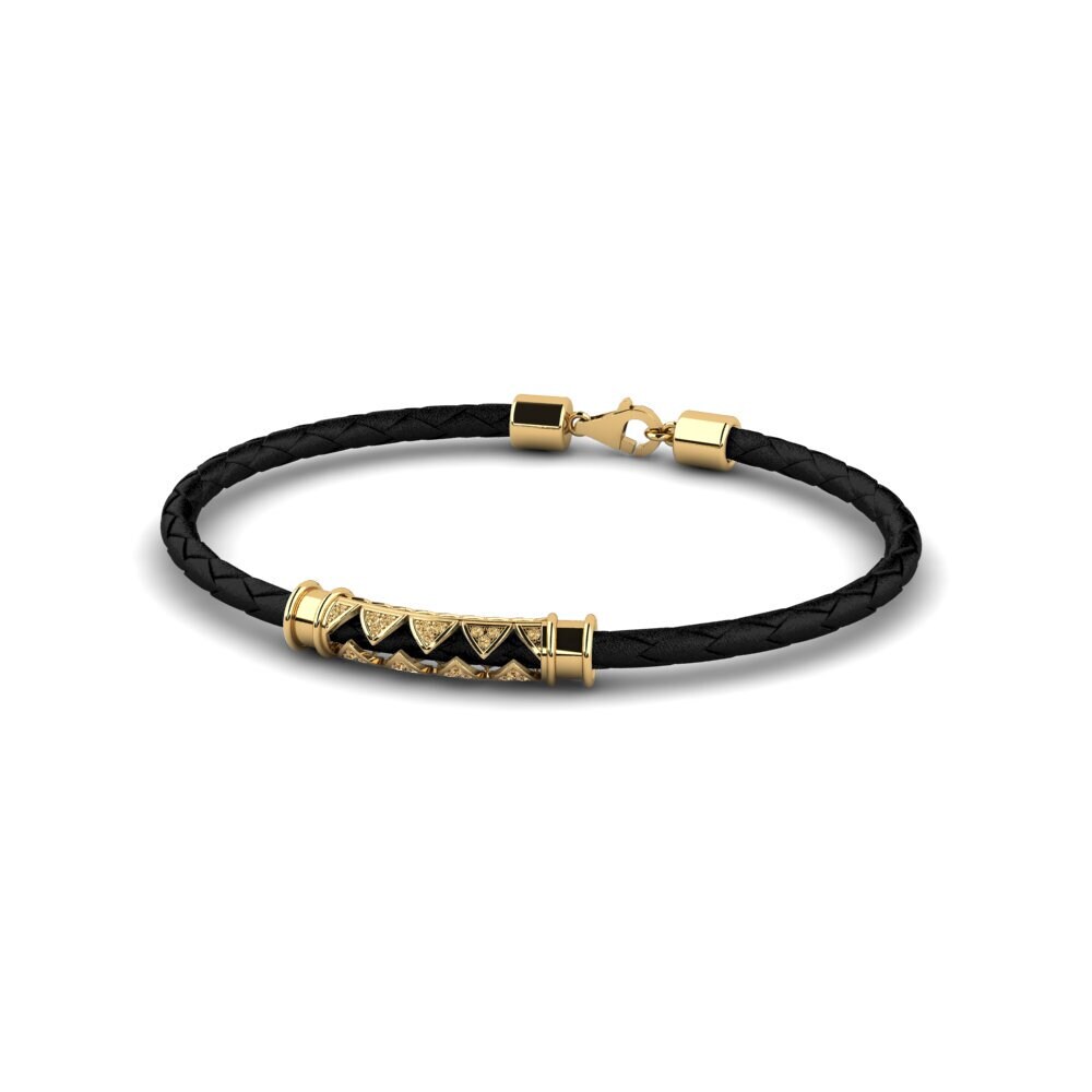 18ct Yellow Gold Brown Diamond Men's Bracelet Spinda