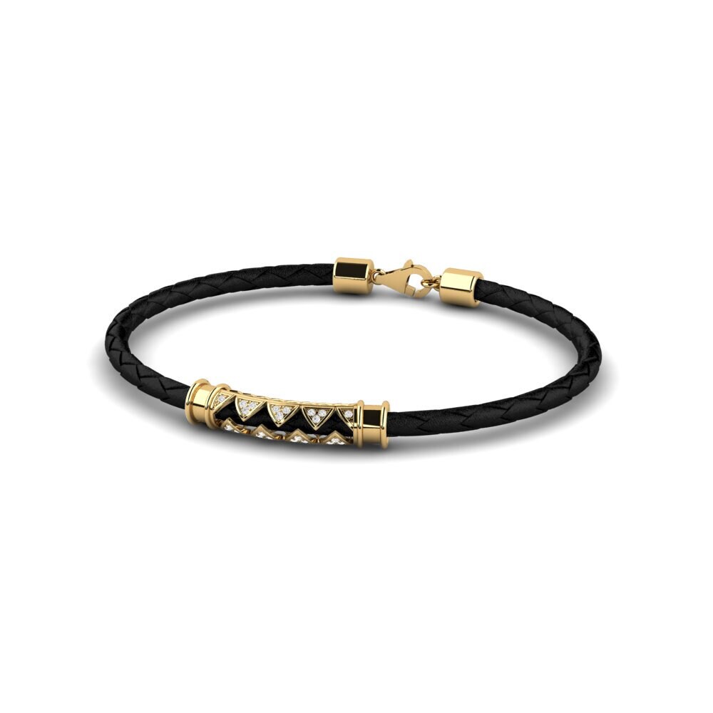 18ct Yellow Gold White sapphire Men's Bracelet Spinda