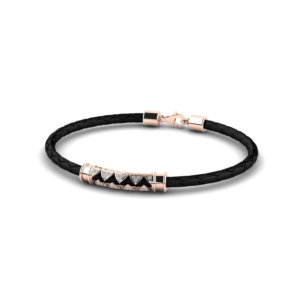 18ct Rose Gold Zirconia Men's Bracelet Spinda