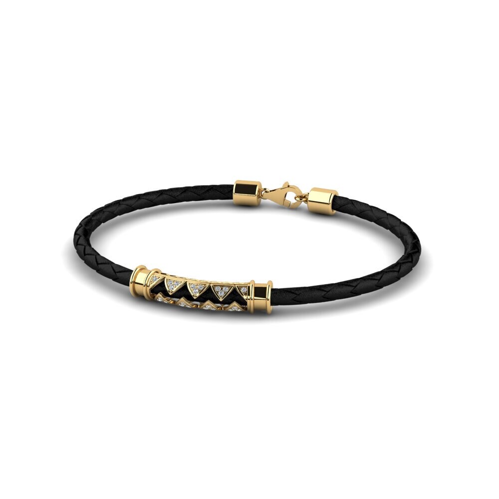 18ct Yellow Gold Zirconia Men's Bracelet Spinda