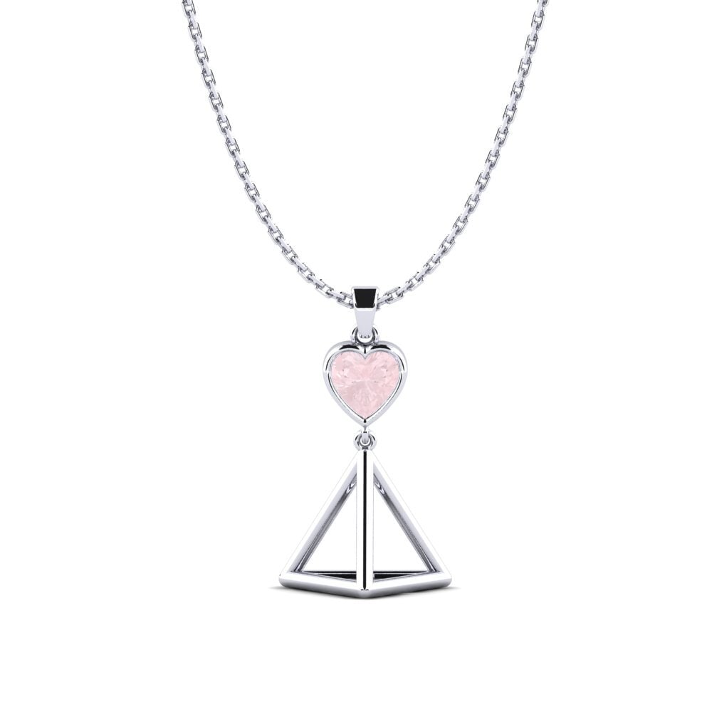 Plata 925 Cuarzo rosa Colgante de Mujer Splashdown