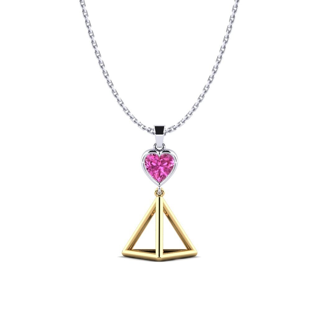 9k Oro Amarillo & Blanco Topacio Rosa Colgante de Mujer Splashdown
