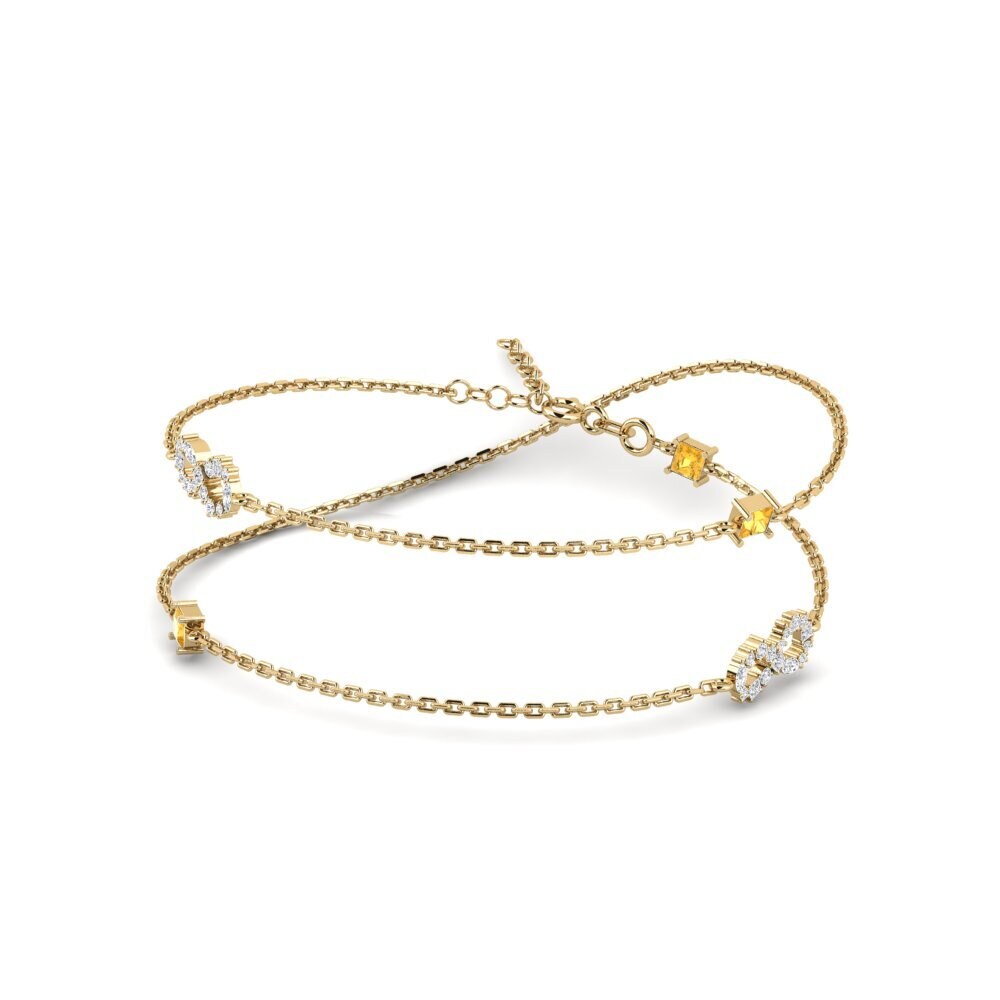9ct Yellow Gold Citrine Women's Necklace Splendente