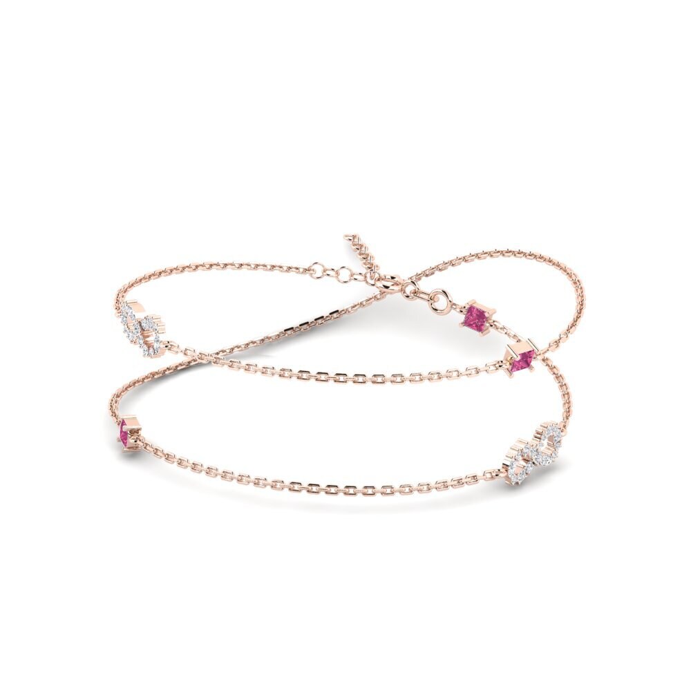 9ct Rose Gold Pink Tourmaline Women's Necklace Splendente