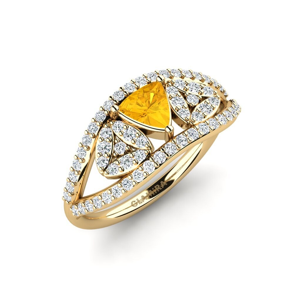 Trillion Citrine Engagement Ring Spro