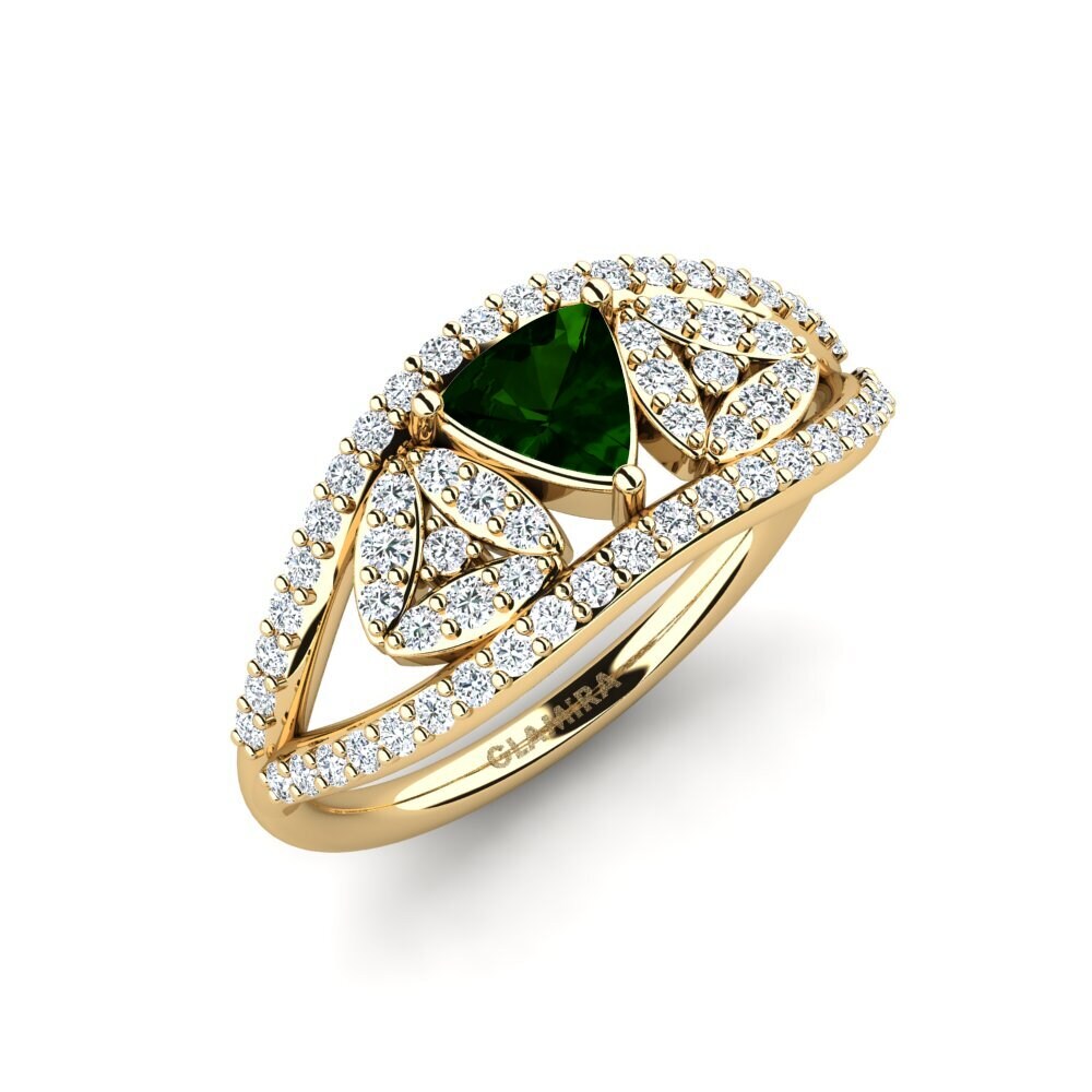 Trillion Green Tourmaline Engagement Ring Spro