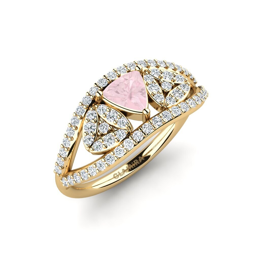 Trillion Rose Quartz Engagement Ring Spro