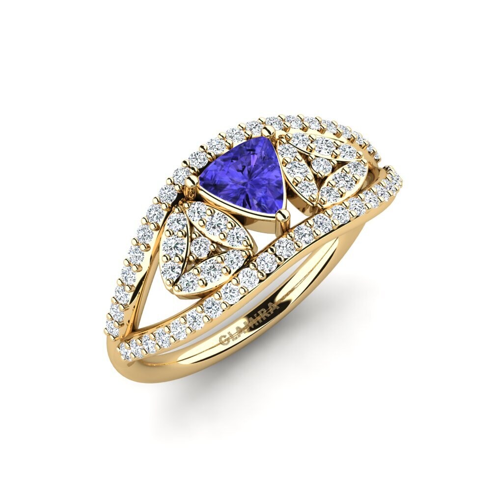 Trillion Tanzanite Engagement Ring Spro