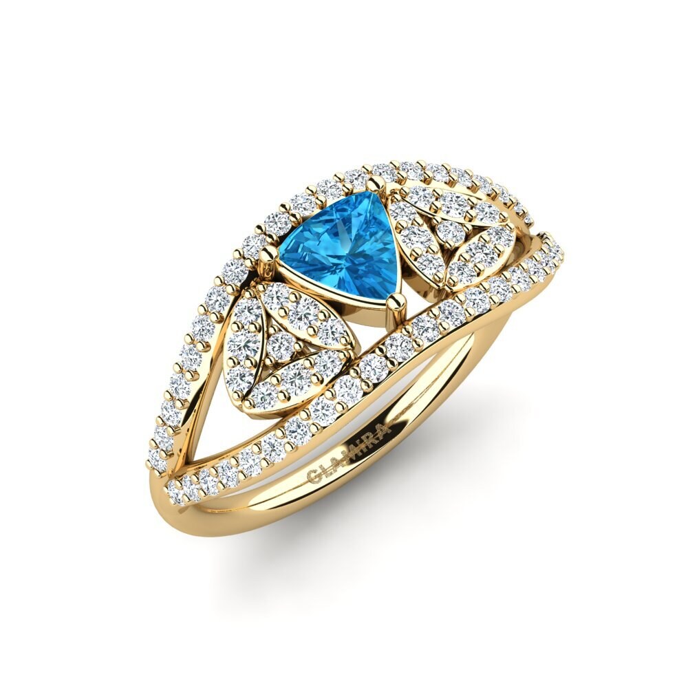 Trillion Blue Topaz Engagement Ring Spro