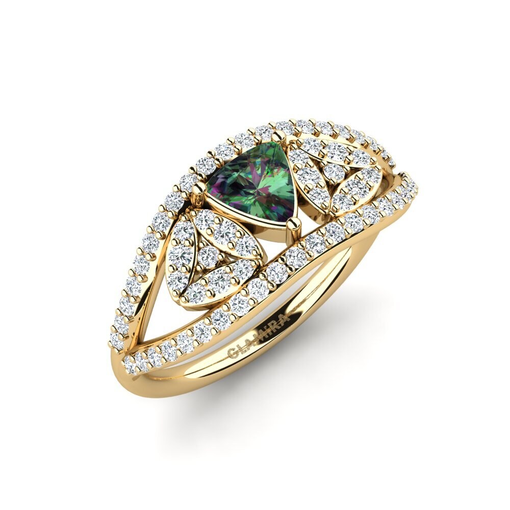 Trillion Mystic Topaz Engagement Ring Spro