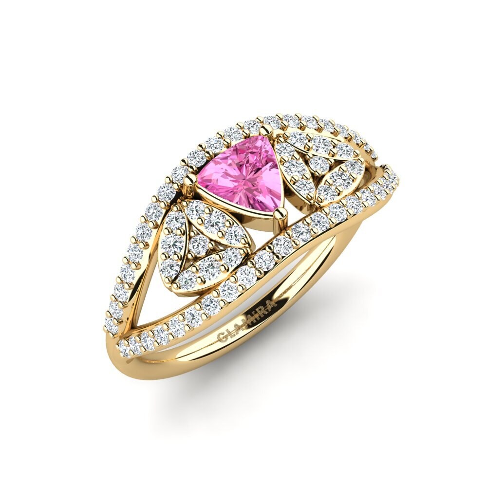 Trillion Pink Topaz Engagement Ring Spro