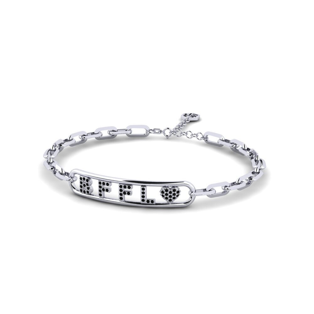 White Silver Black Onyx Women's Bracelet Sravasti