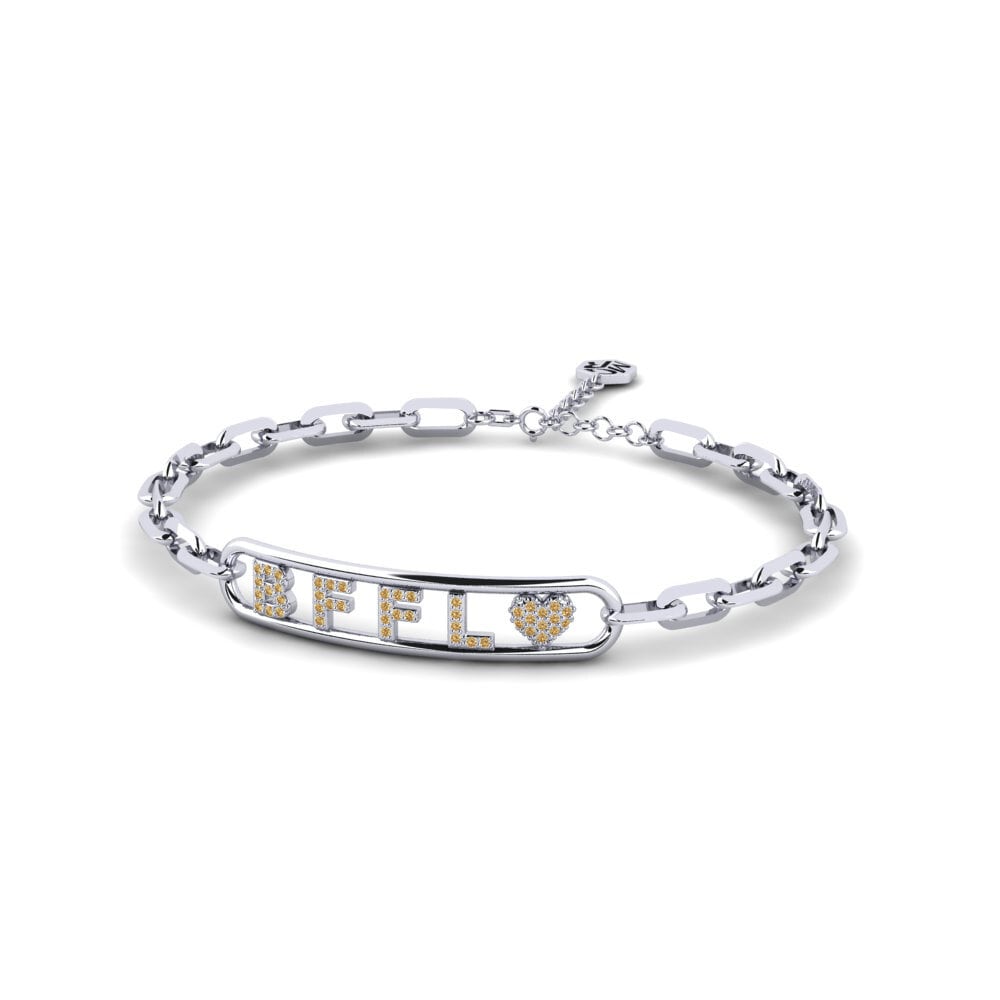 White Silver Brown Diamond Women's Bracelet Sravasti