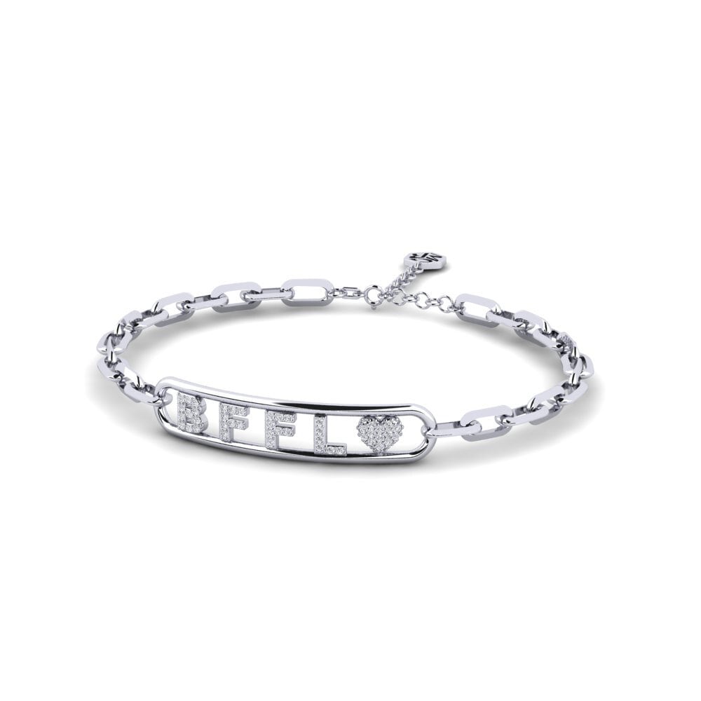 White Silver Diamond Women's Bracelet Sravasti