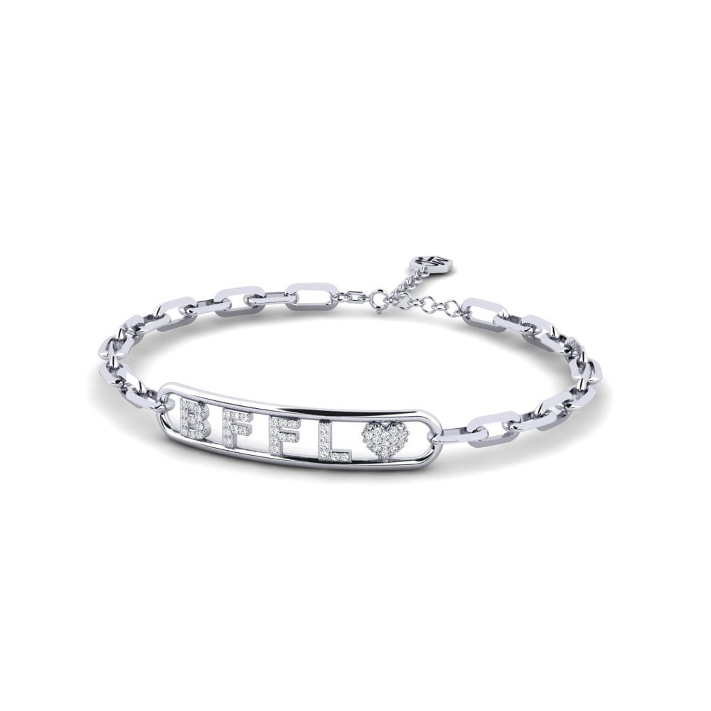 White Silver Moissanite Women's Bracelet Sravasti