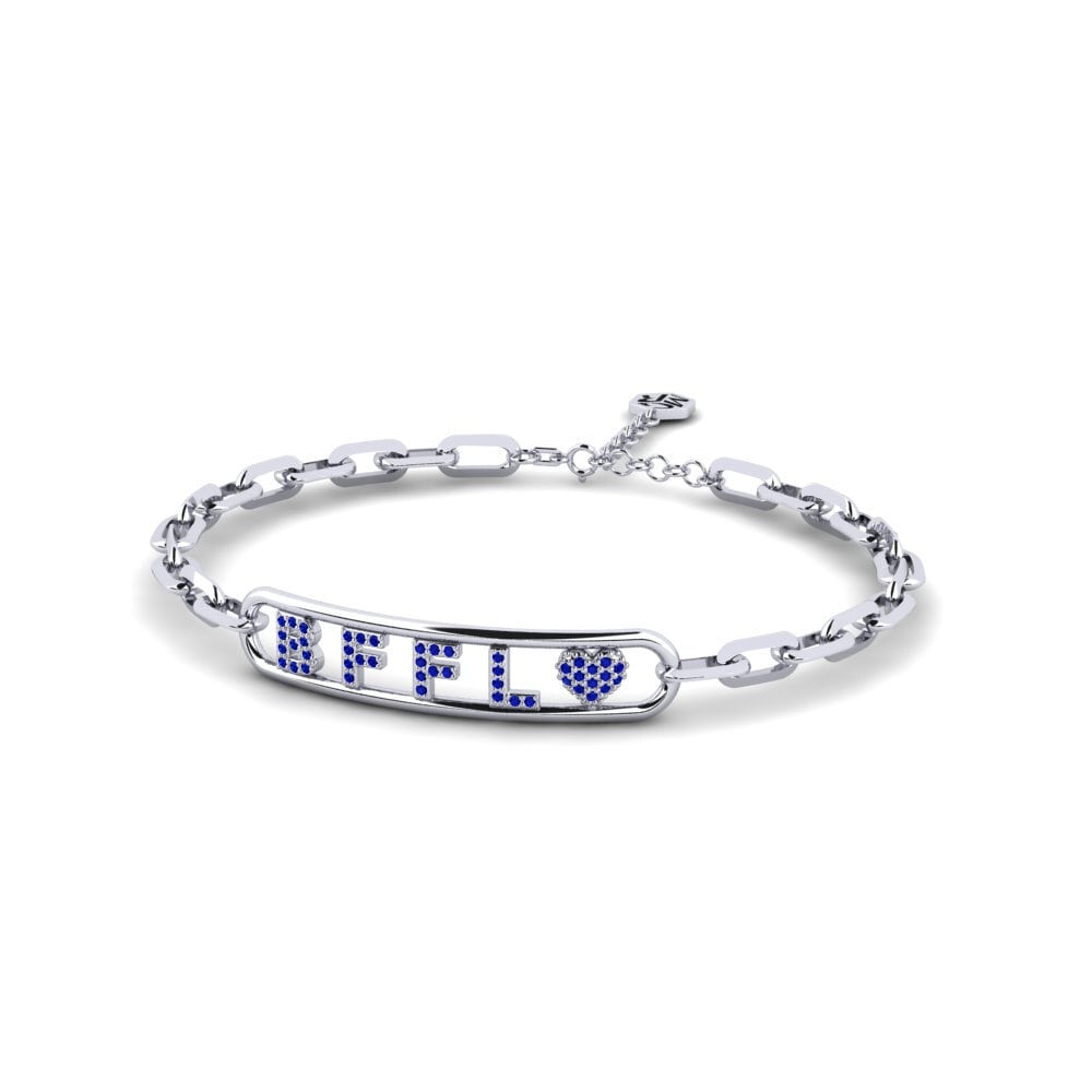 White Silver Sapphire Women's Bracelet Sravasti