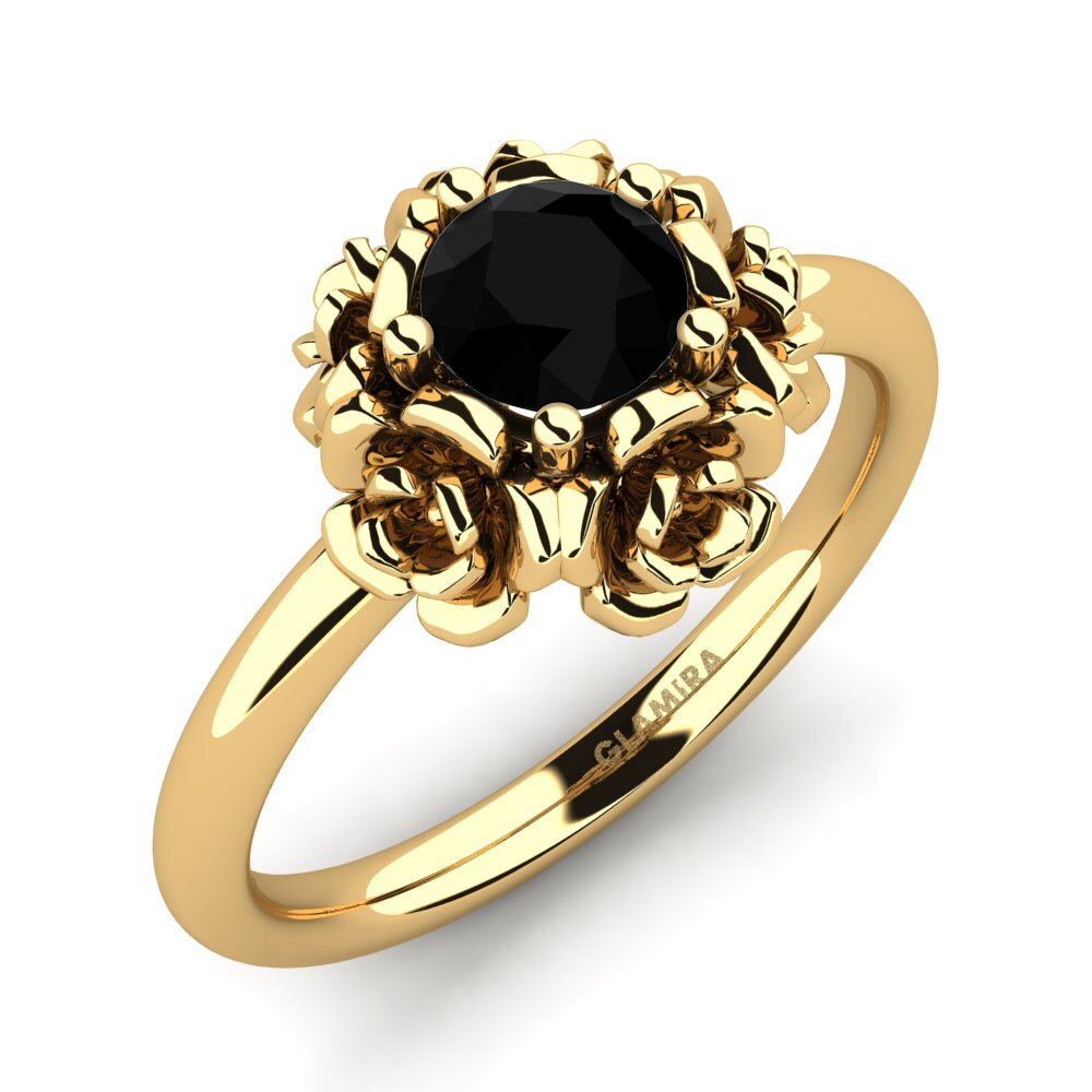 Black Onyx Engagement Ring Sretno