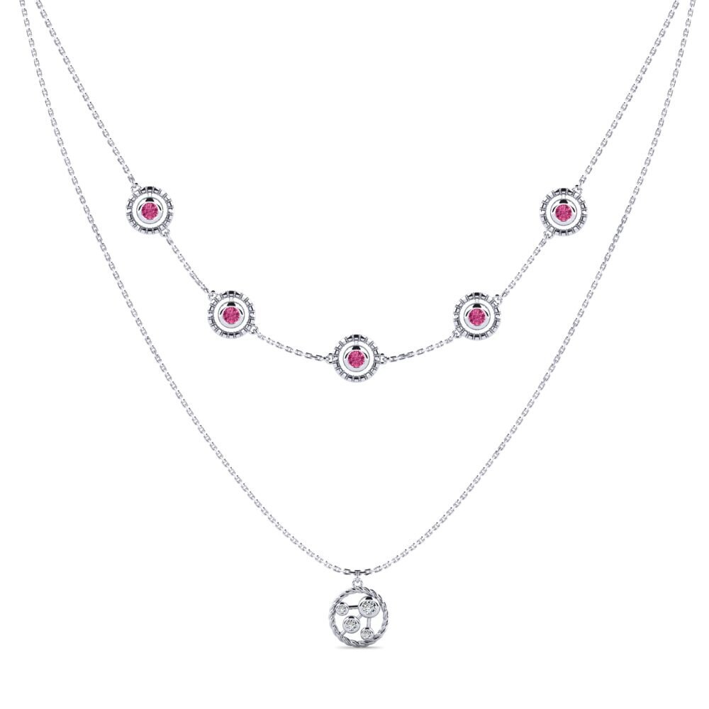 Pink Tourmaline Women's Necklace Sseting