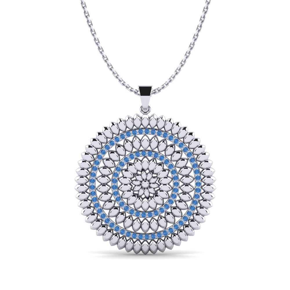 Circonita Azul Oscuro Colgante de Mujer Staning