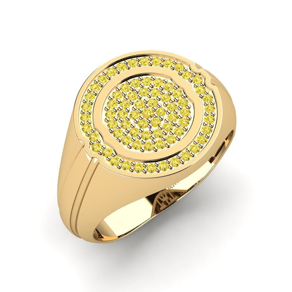 Yellow Sapphire Men's Ring Stann