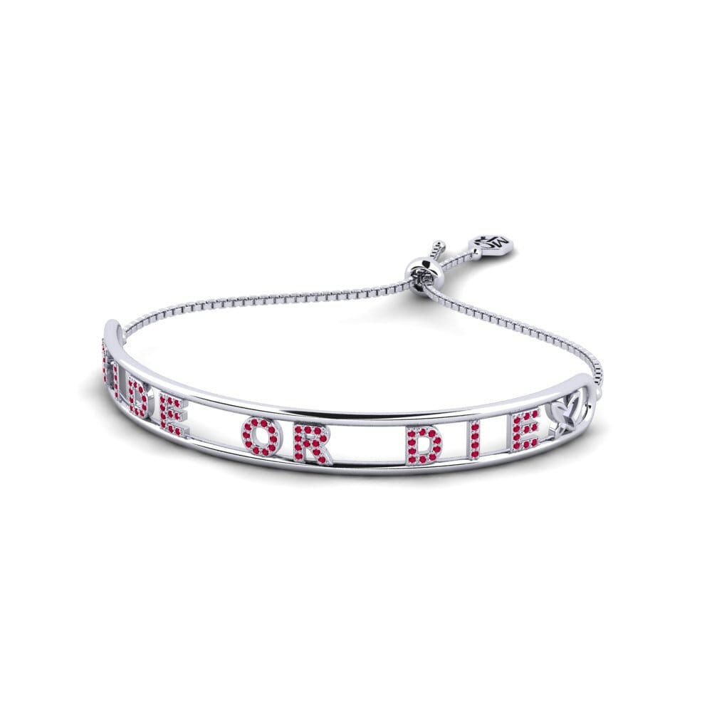 White Silver Ruby Women's Bracelet Stanway