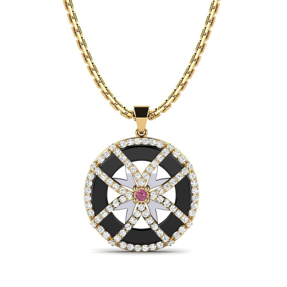 18ct Yellow & White Gold Rhodolite Garnet Women's Pendant Stapleton