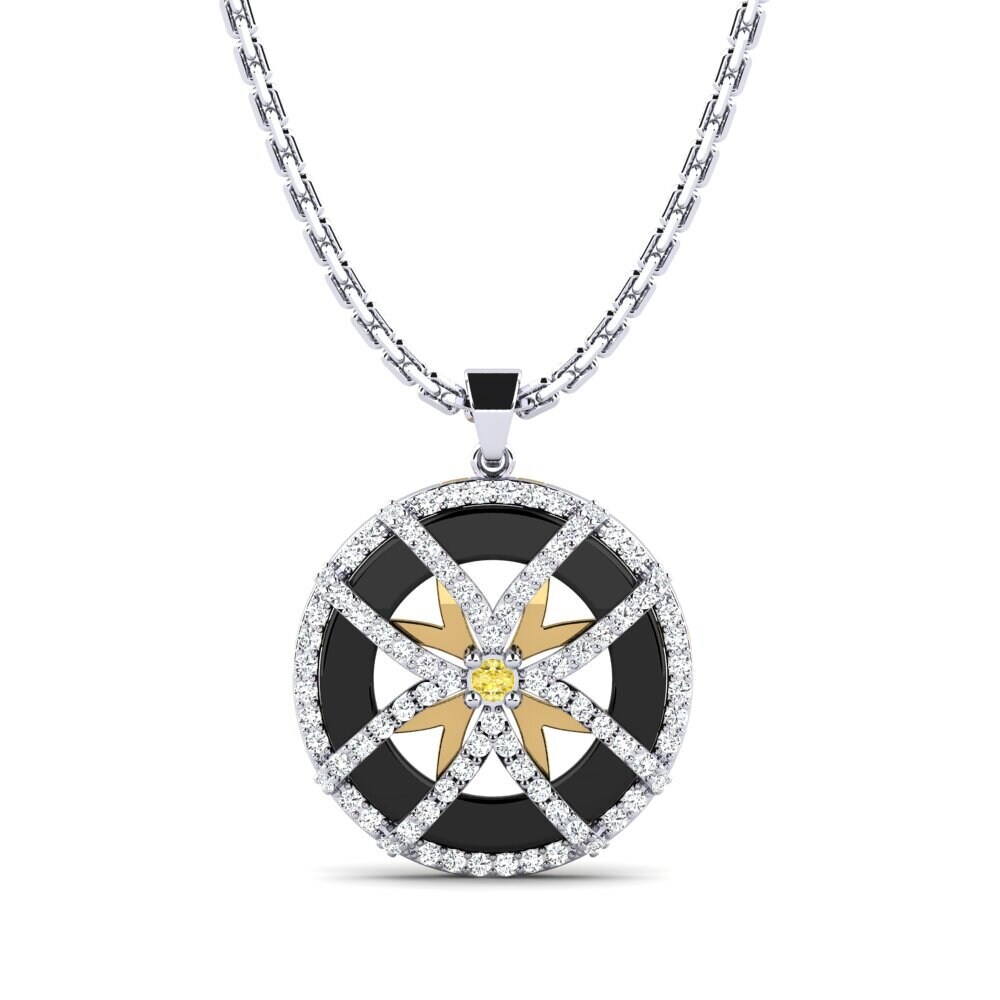 14ct White & Yellow Gold Yellow Sapphire Women's Pendant Stapleton