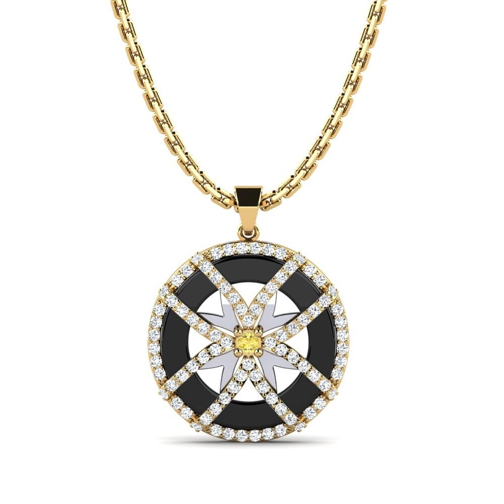 9k Yellow & White Gold Yellow Sapphire Women's Pendant Stapleton