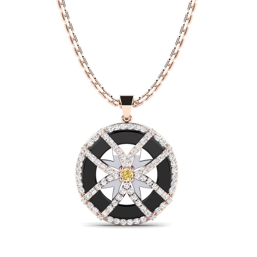 Červené & bílé Zlato 375 Žlutý diamant Dámský přívěsek Stapleton