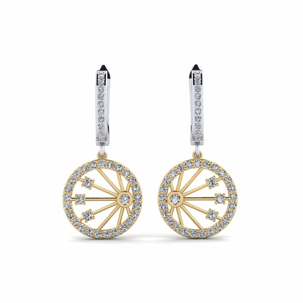 18k Oro Blanco & Amarillo Pendiente de mujer Starnil