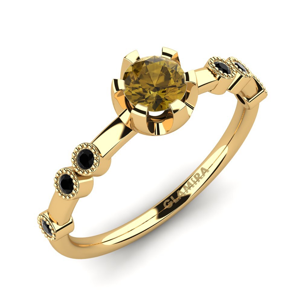 Circón Marrón Anillo de compromiso Stasiya