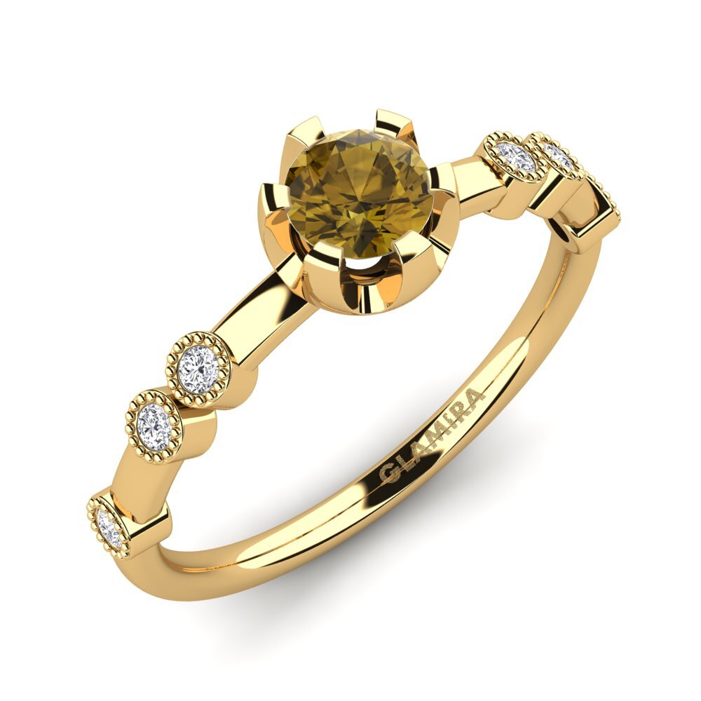Brown Zircon Engagement Ring Stasiya