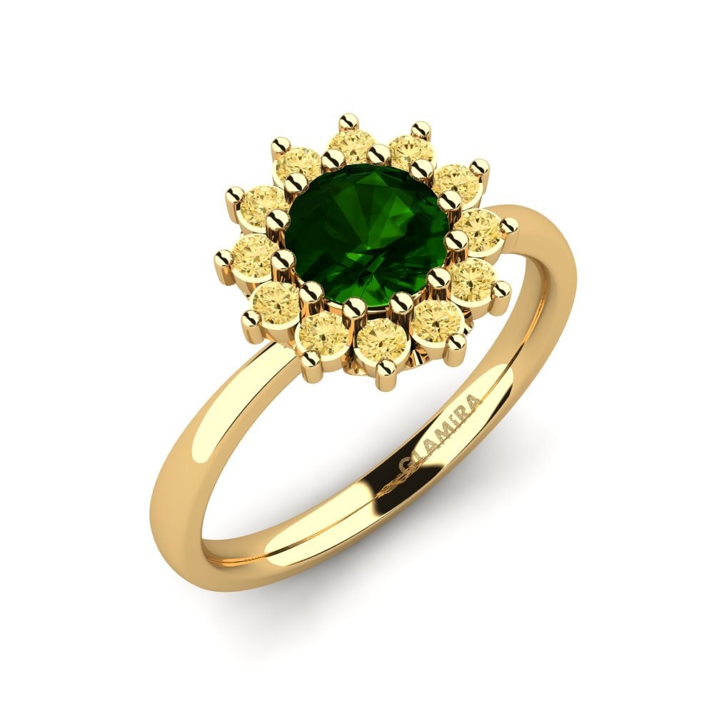 Turmalina verde Anillo de compromiso Staska