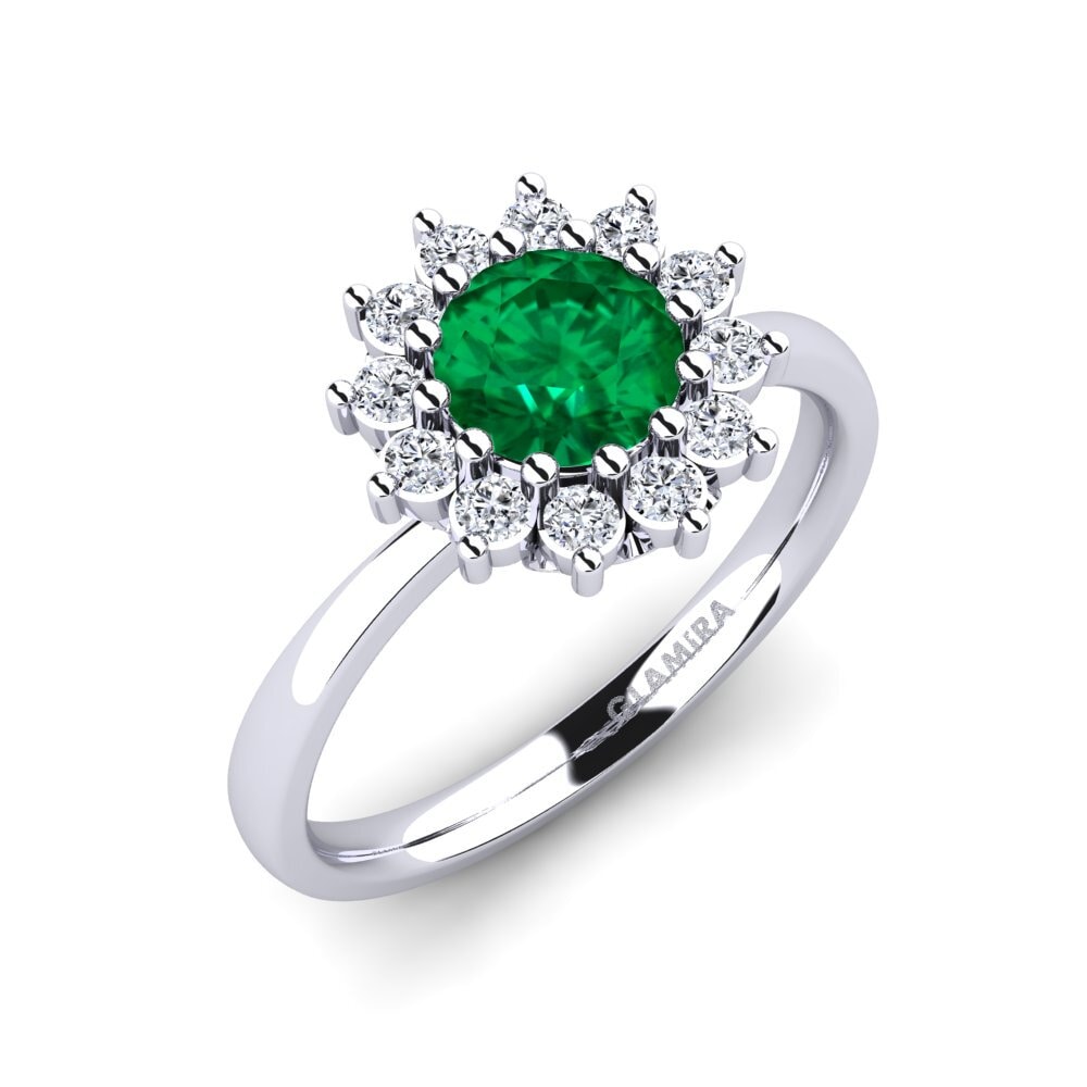 950 Platinum Emerald (Lab Created) Engagement Ring Staska