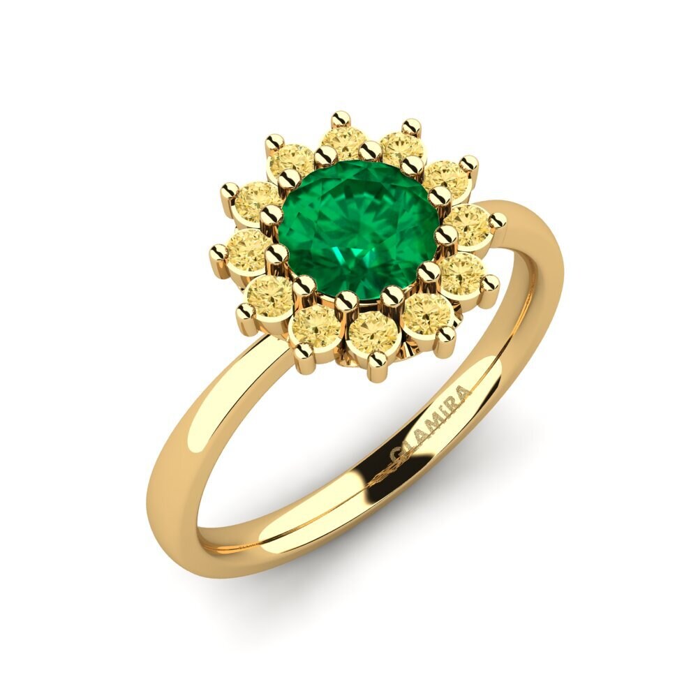 Esmeralda (creada en laboratorio) Anillo de compromiso Staska