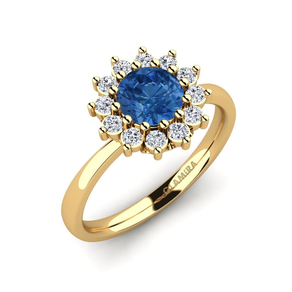Circonita Azul Oscuro Anillo de compromiso Staska