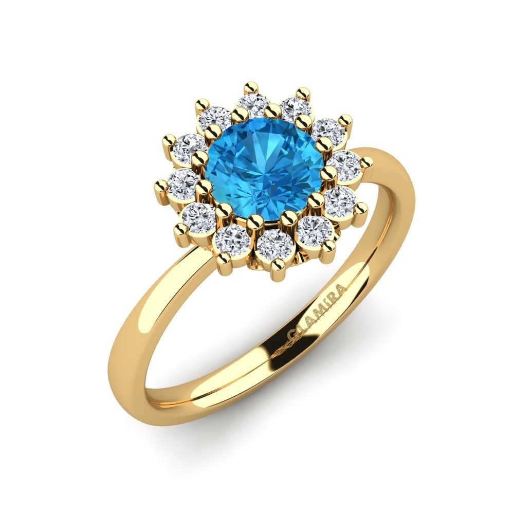 Blue Topaz Engagement Ring Staska